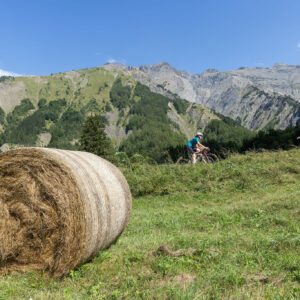 Cycliste dans la montée du col d'Ornon lors d'un séjour vélo dans les Alpes françaises
